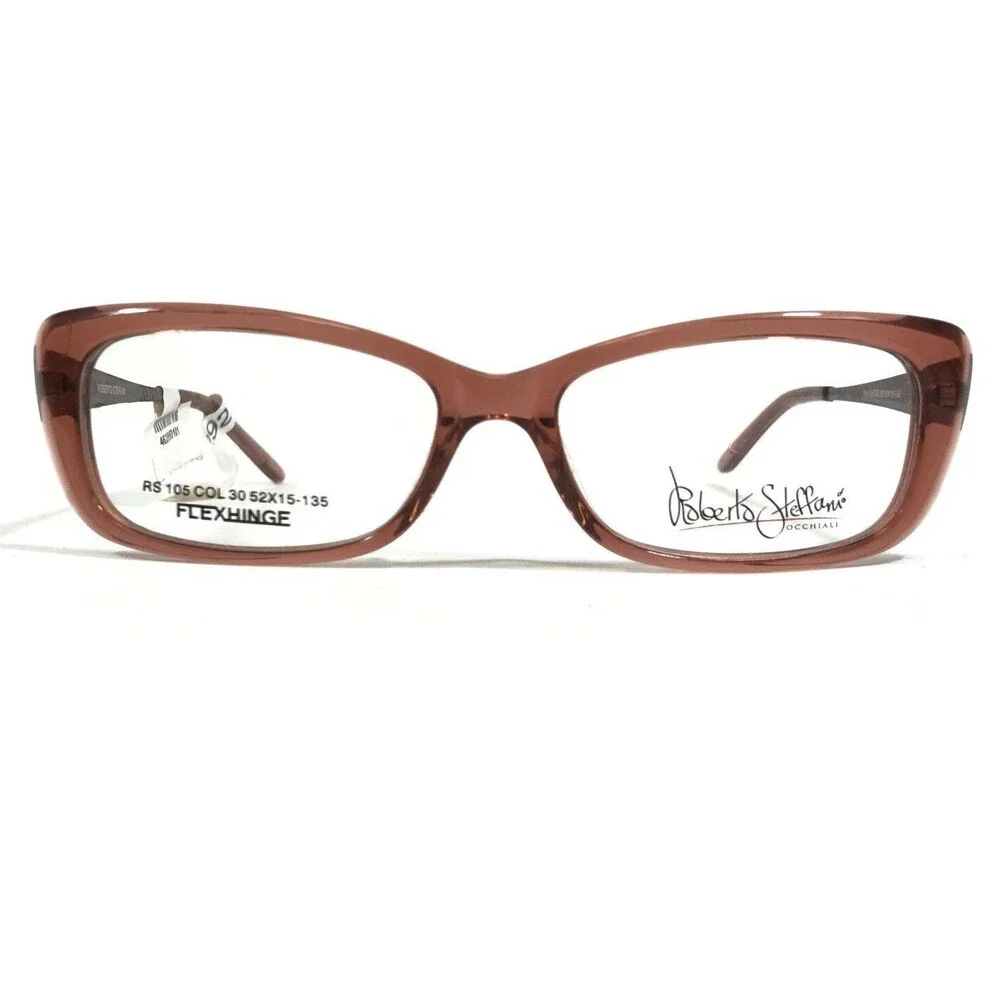 Roberto Steffani RS 105 COL 30 Eyeglasses Frames Clear Brown Cat Eye 52-15-135